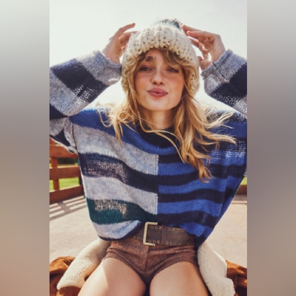 Free People Colorblock Striped Sweater | Caravelli Splice Pullover